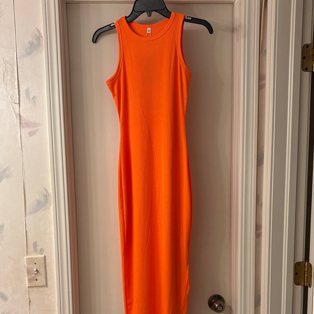 Sleeveless Orange Dress
